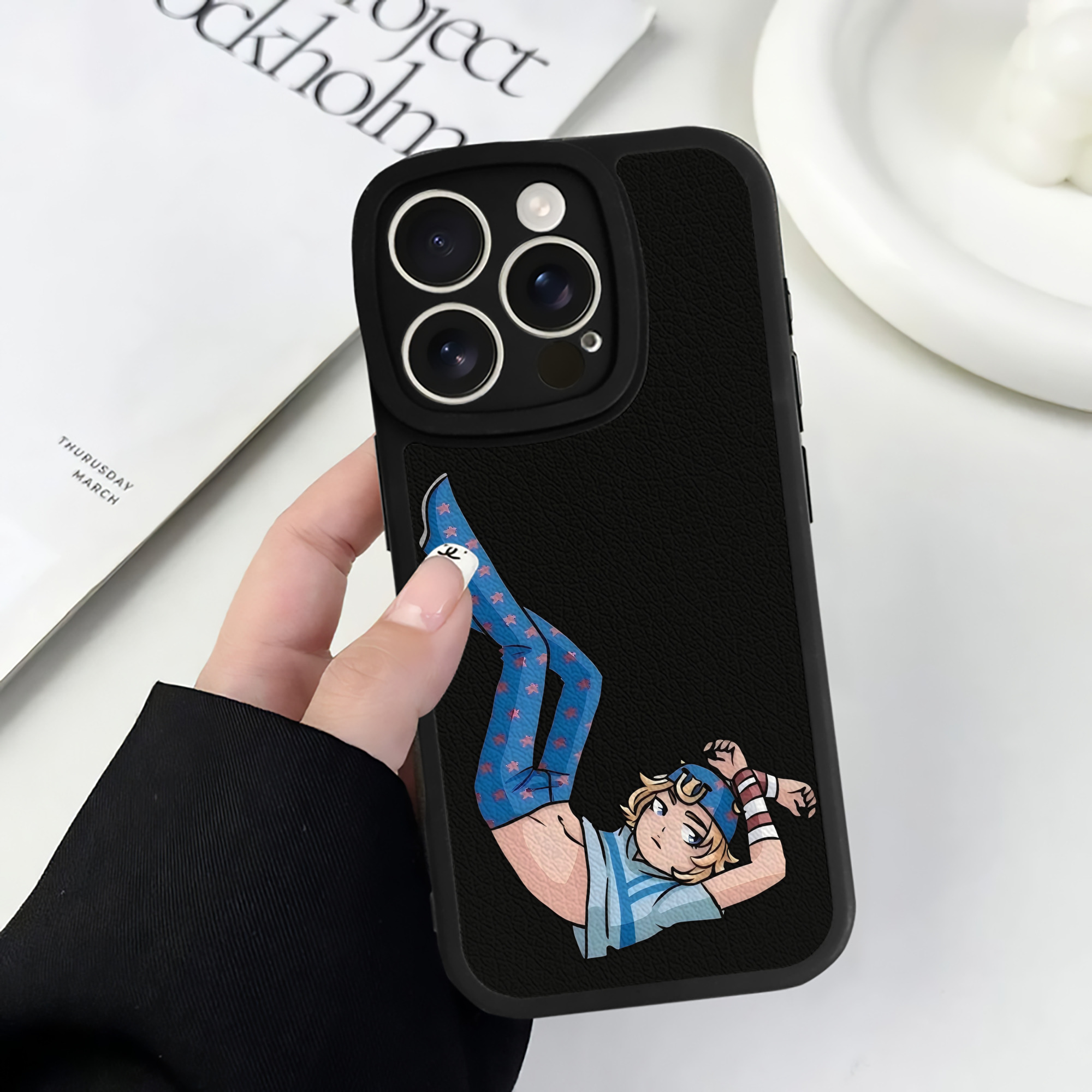 （画像用） ジョジョの奇妙な冒険 グイード?ミスタ JoJo's Bizarre Adventure Guido Mista 【iPhone 16シリーズ対応】シリコンスマホケース（レザー調） 材質：シリコン